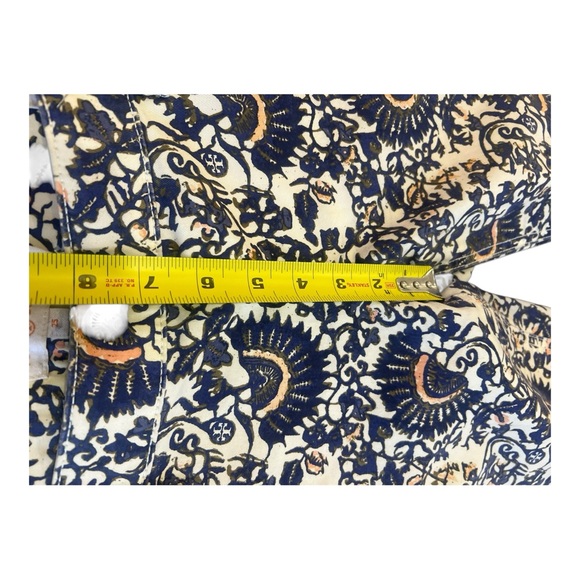 Tory Burch size 25 cropped Stretch skinny jeans pants multi color cotton stretch - Picture 7 of 12